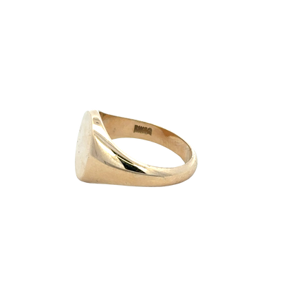9ct yellow gold signet ring size S (sh27820b)