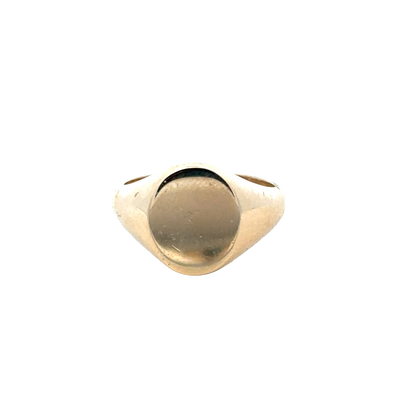 9ct yellow gold signet ring size S (sh27820b)