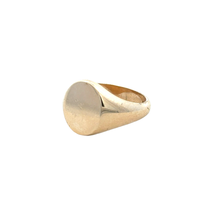9ct yellow gold signet ring size S (sh27820b)