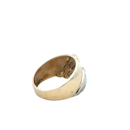 9ct yellow gold diamond ring size U1/2 (sh27825b)