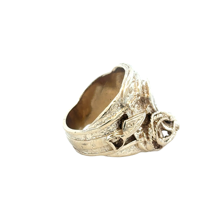 9ct yellow gold saddle ring size V1/2 (sh27836b)
