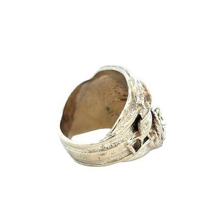 9ct yellow gold saddle ring size V1/2 (sh27836b)