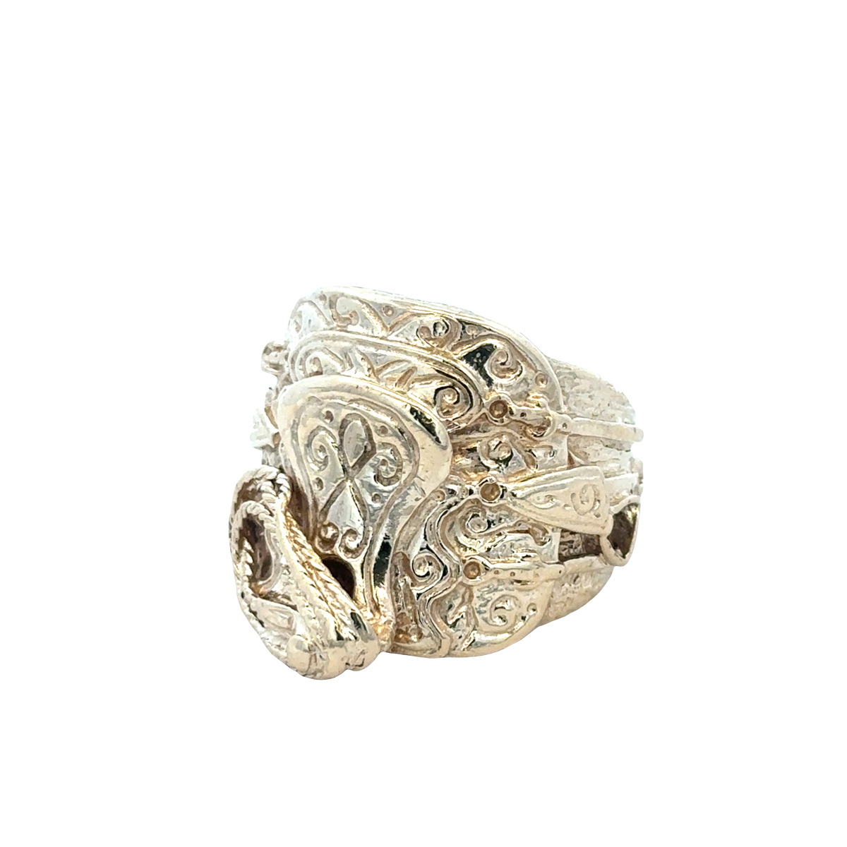 9ct yellow gold saddle ring size V1/2 (sh27836b)