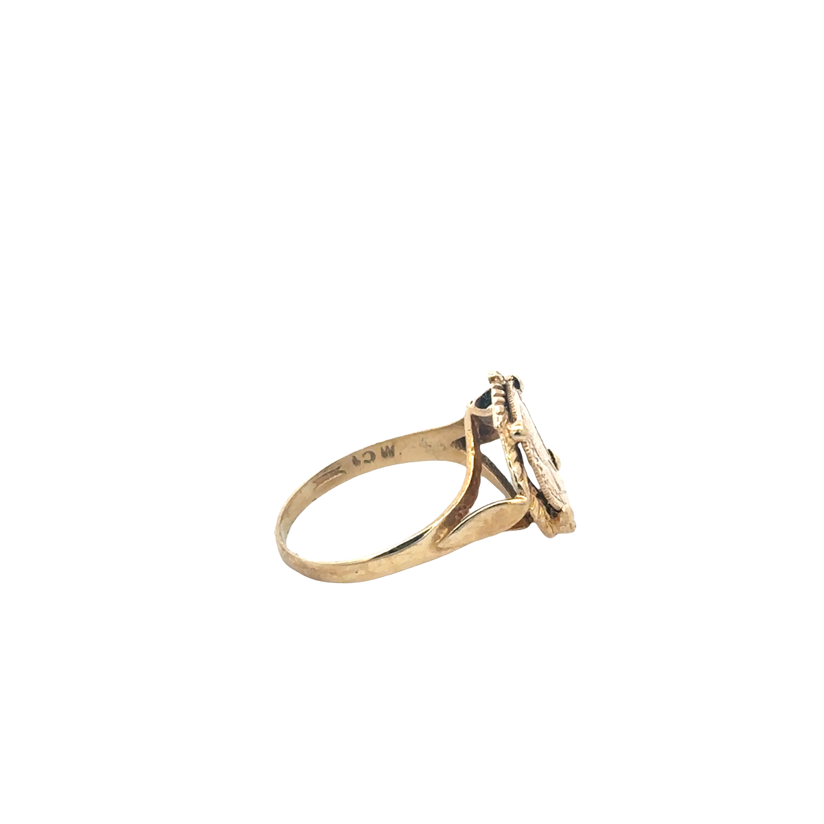 9ct yellow gold ring size J (sh27602b)