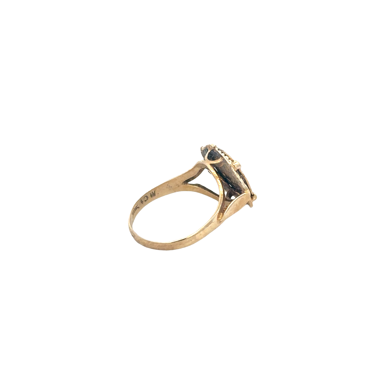 9ct yellow gold ring size J (sh27602b)
