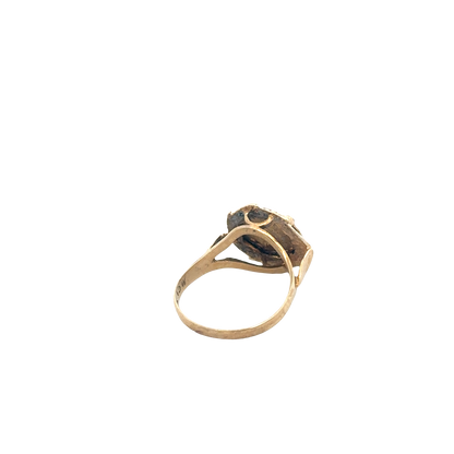 9ct yellow gold ring size J (sh27602b)