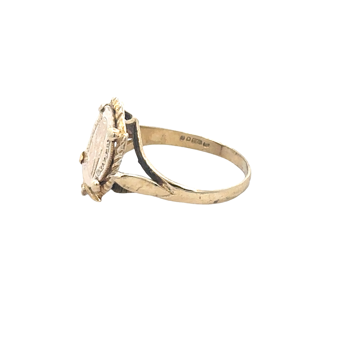 9ct yellow gold ring size J (sh27602b)