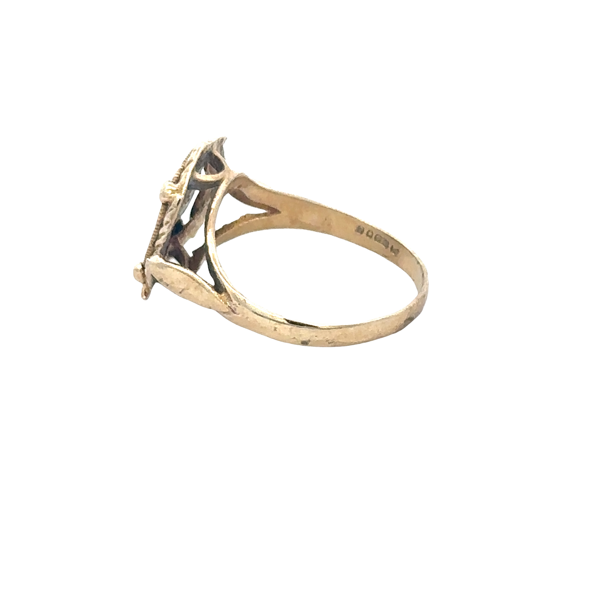 9ct yellow gold ring size J (sh27602b)