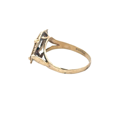 9ct yellow gold ring size J (sh27602b)