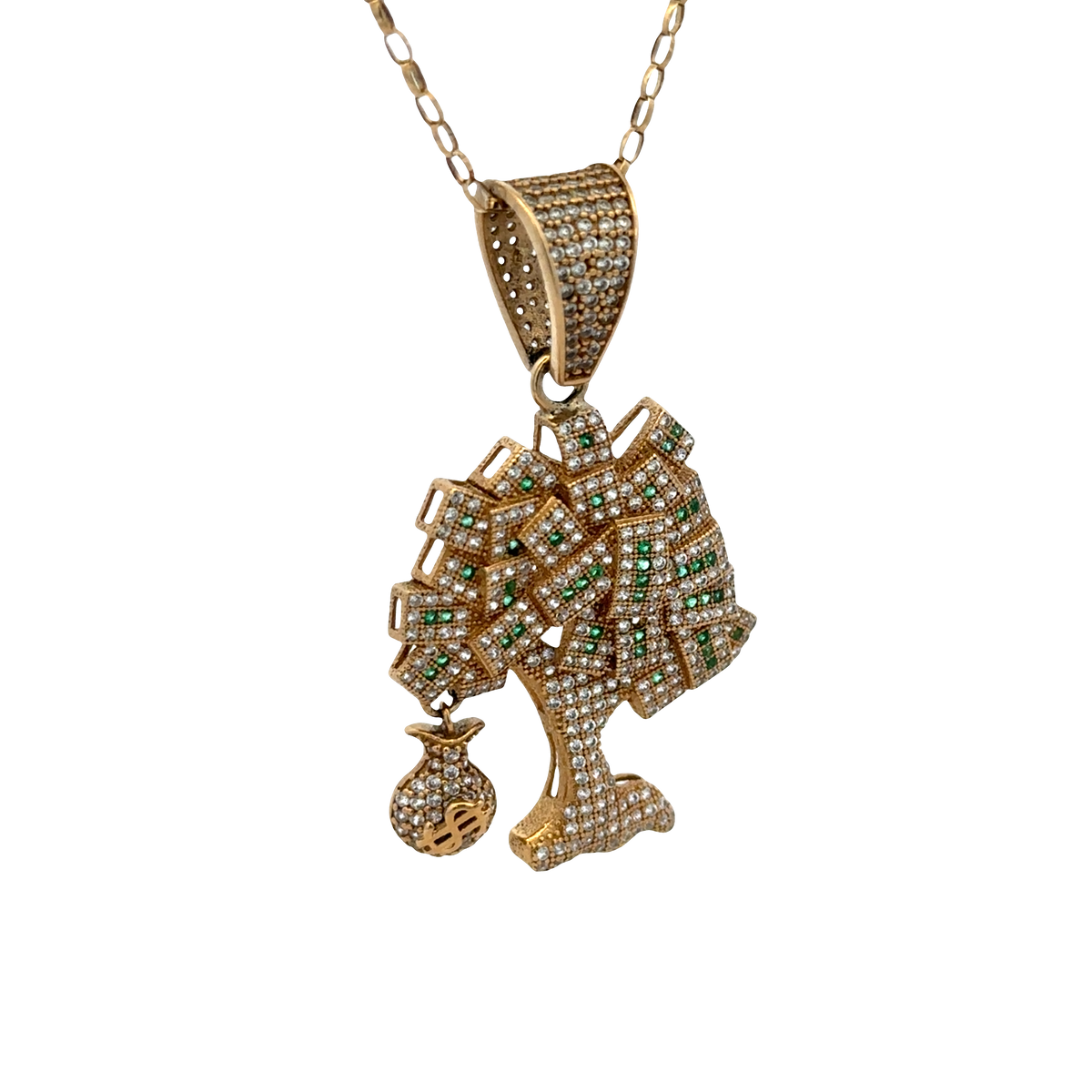 9ct yellow gold money tree pendant 7.9g (sh27779b)