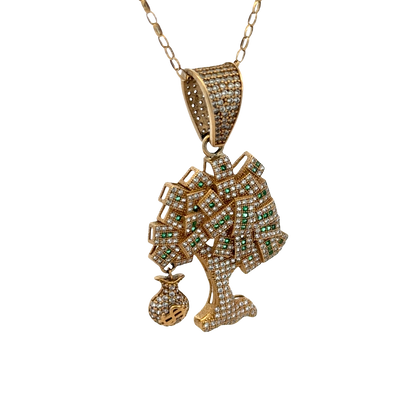 9ct yellow gold money tree pendant 7.9g (sh27779b)
