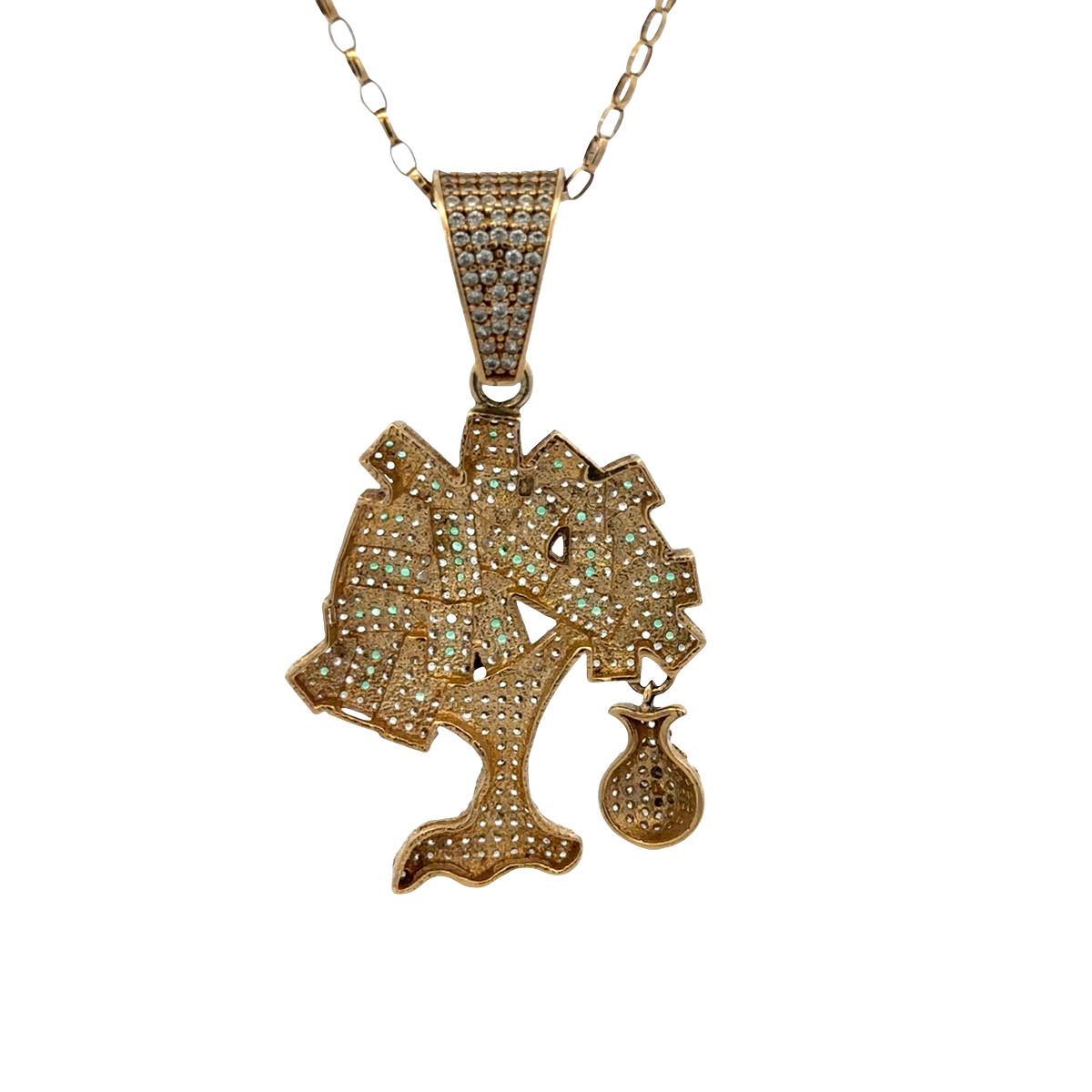 9ct yellow gold money tree pendant 7.9g (sh27779b)