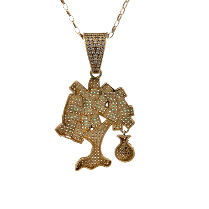 9ct yellow gold money tree pendant 7.9g (sh27779b)