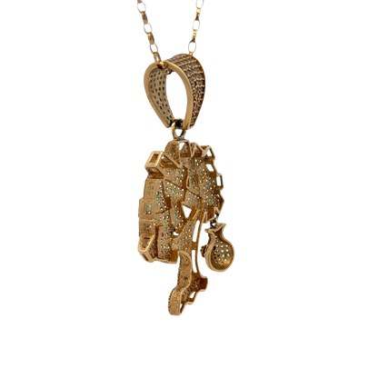 9ct yellow gold money tree pendant 7.9g (sh27779b)