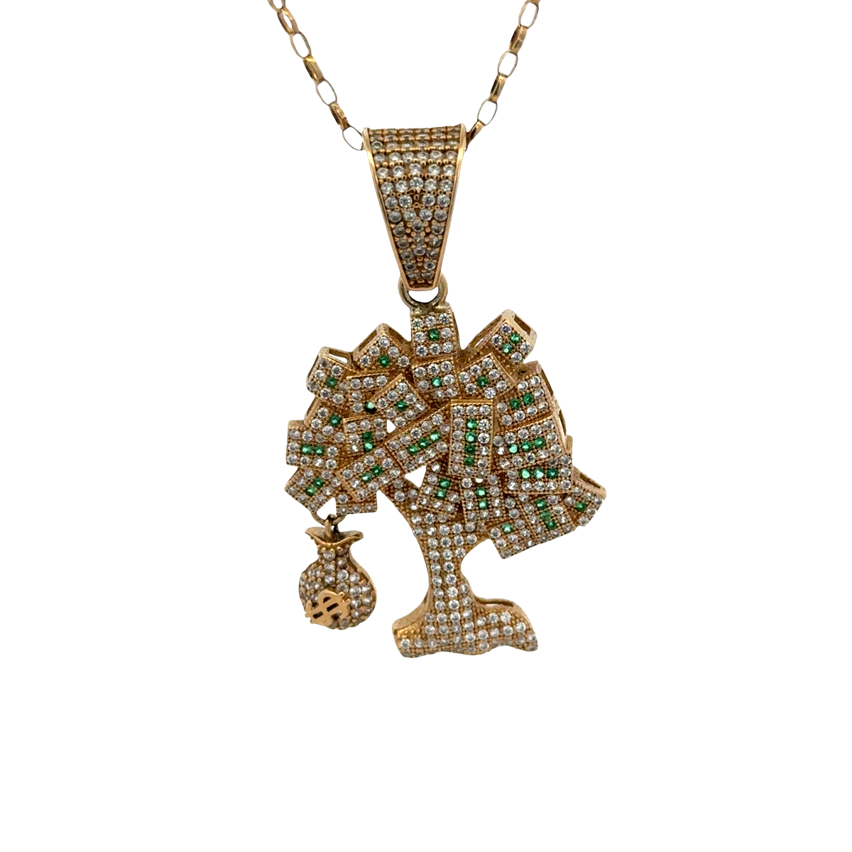 9ct yellow gold money tree pendant 7.9g (sh27779b)