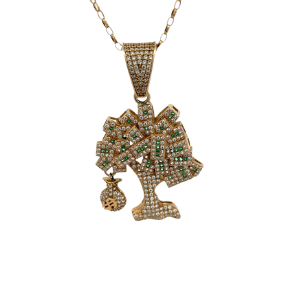 9ct yellow gold money tree pendant 7.9g (sh27779b)