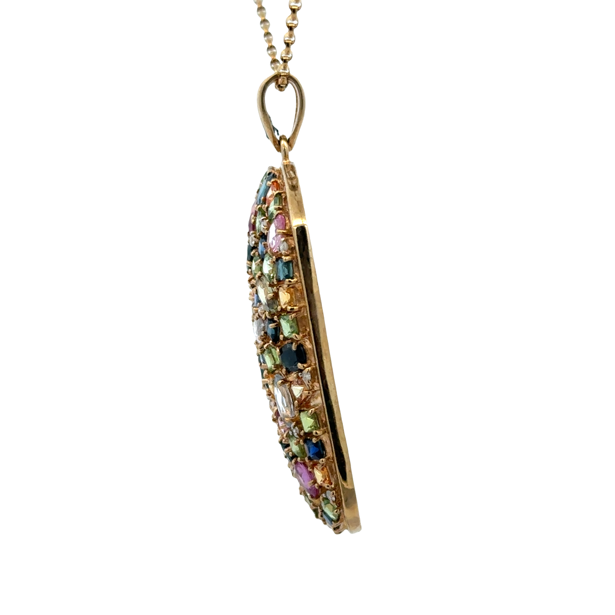 9ct yellow gold gemstone pendant 20.4g (sh26643b)
