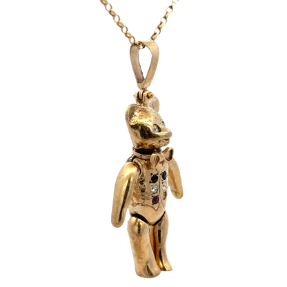 9ct yellow gold bear pendant 27.4g (sh27501b)