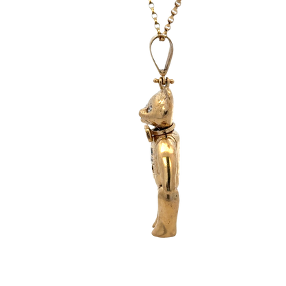 9ct yellow gold bear pendant 27.4g (sh27501b)