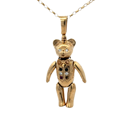 9ct yellow gold bear pendant 27.4g (sh27501b)