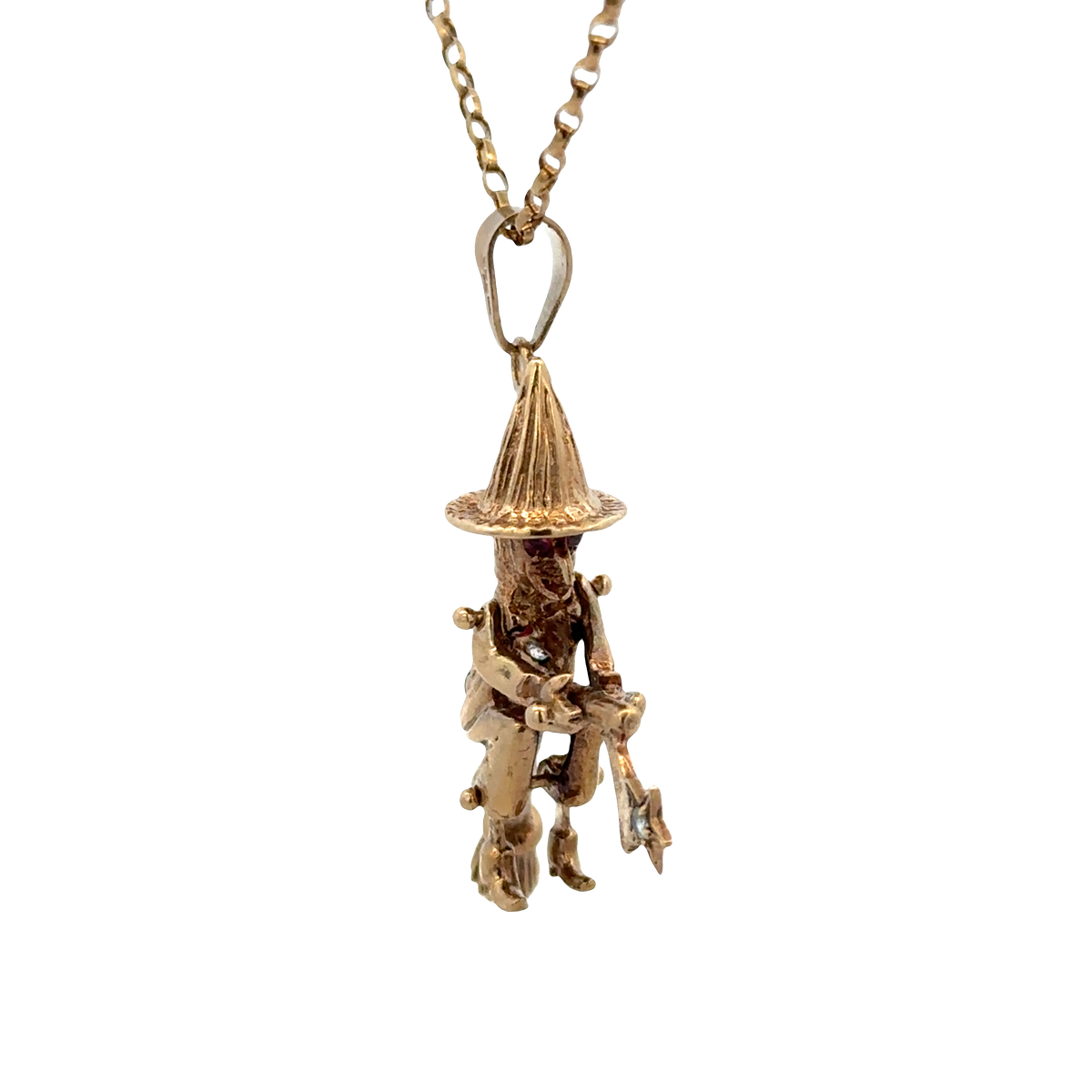9ct yellow gold witch pendant 7.5g (sh25707l)