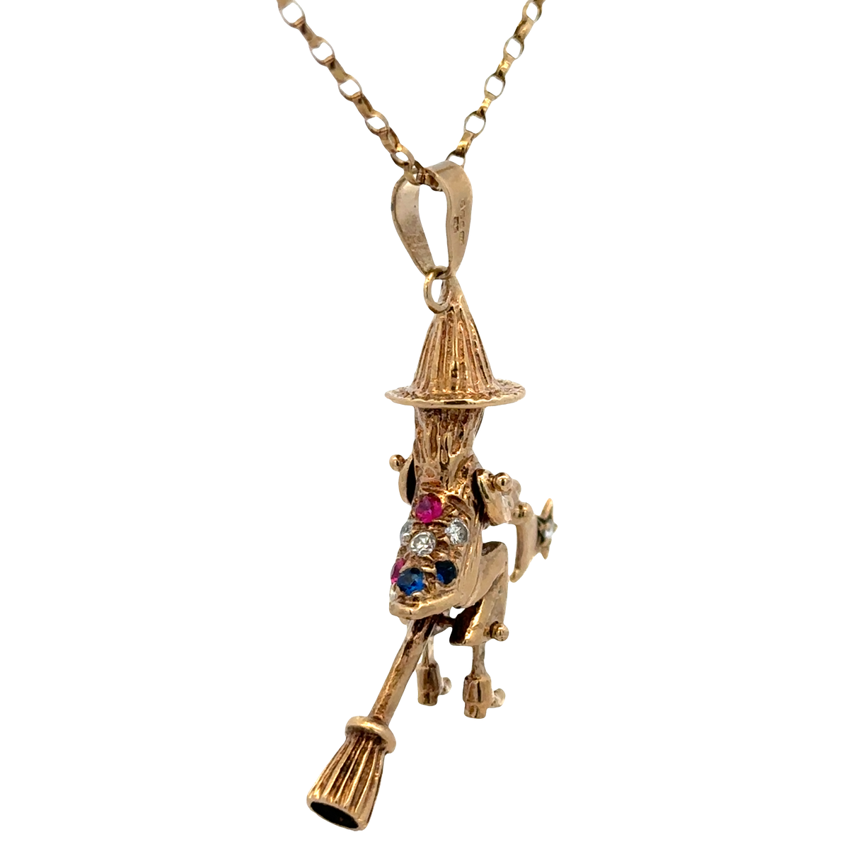 9ct yellow gold witch pendant 7.5g (sh25707l)