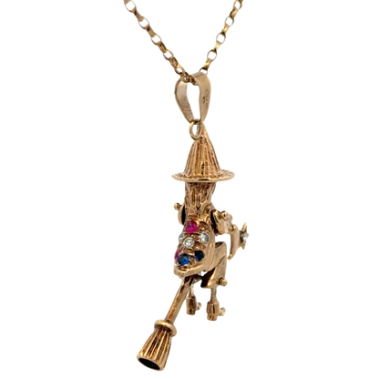 9ct yellow gold witch pendant 7.5g (sh25707l)