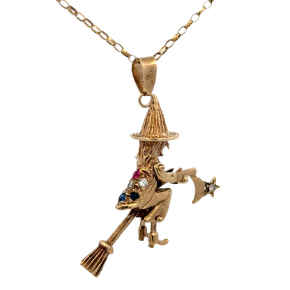 9ct yellow gold witch pendant 7.5g (sh25707l)