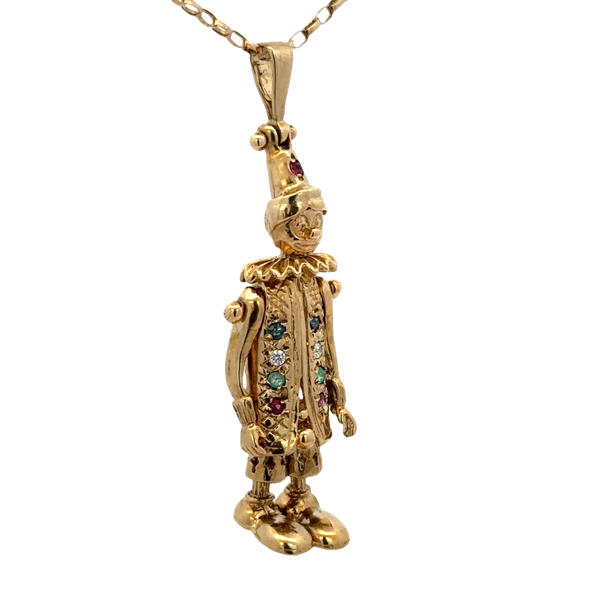 9ct yellow gold clown pendant 8.6g (sh25396l)