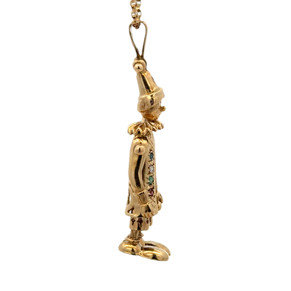 9ct yellow gold clown pendant 8.6g (sh25396l)