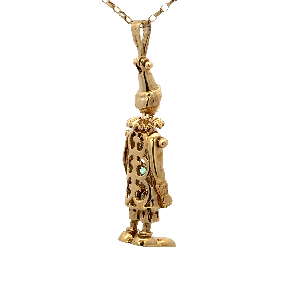9ct yellow gold clown pendant 8.6g (sh25396l)
