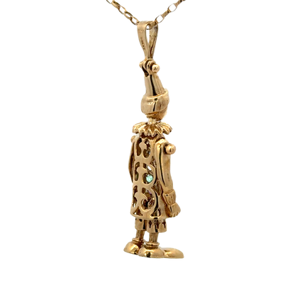 9ct yellow gold clown pendant 8.6g (sh25396l)