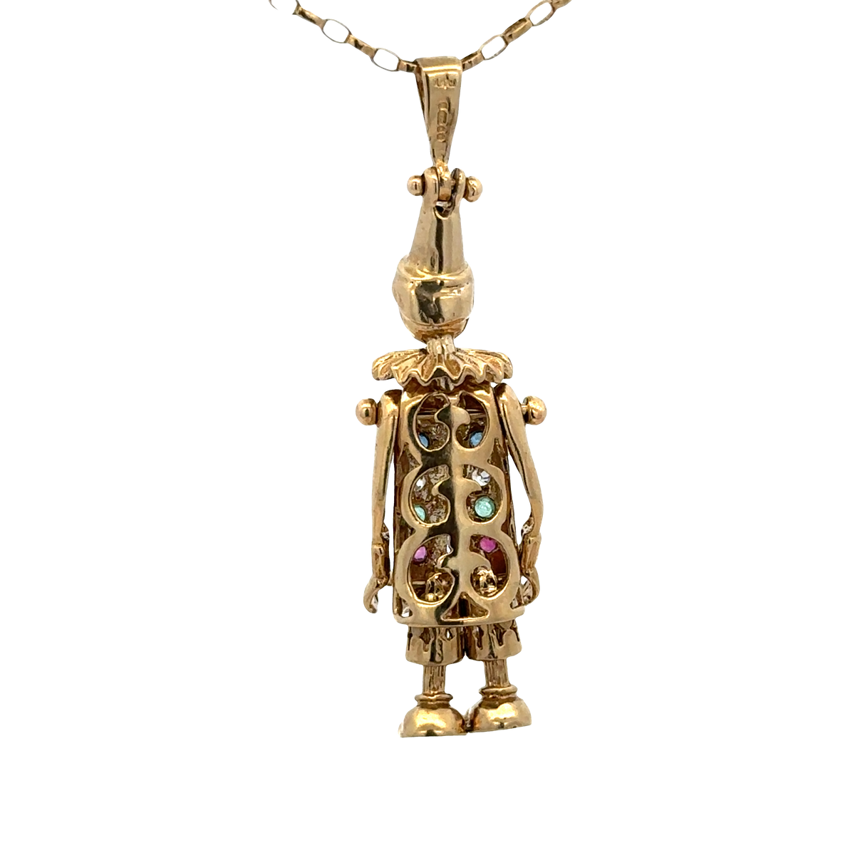 9ct yellow gold clown pendant 8.6g (sh25396l)