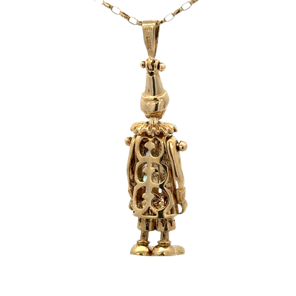 9ct yellow gold clown pendant 8.6g (sh25396l)