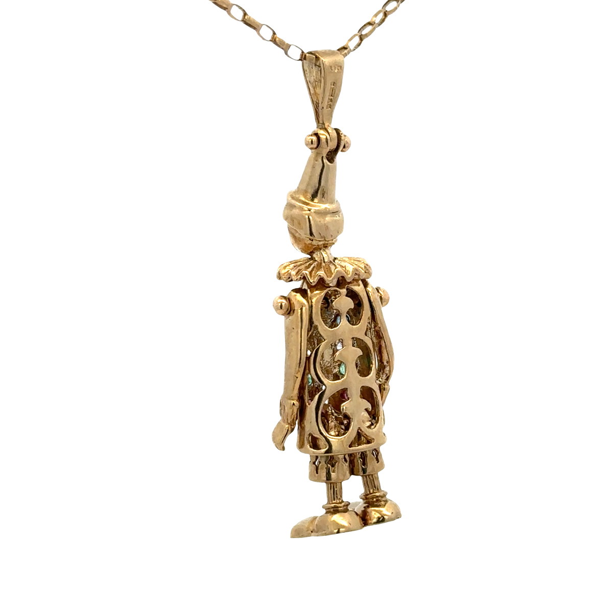 9ct yellow gold clown pendant 8.6g (sh25396l)