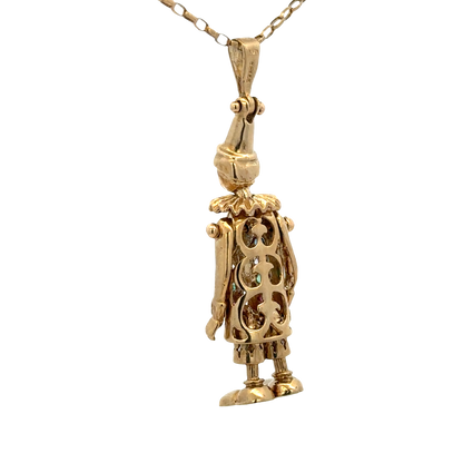 9ct yellow gold clown pendant 8.6g (sh25396l)