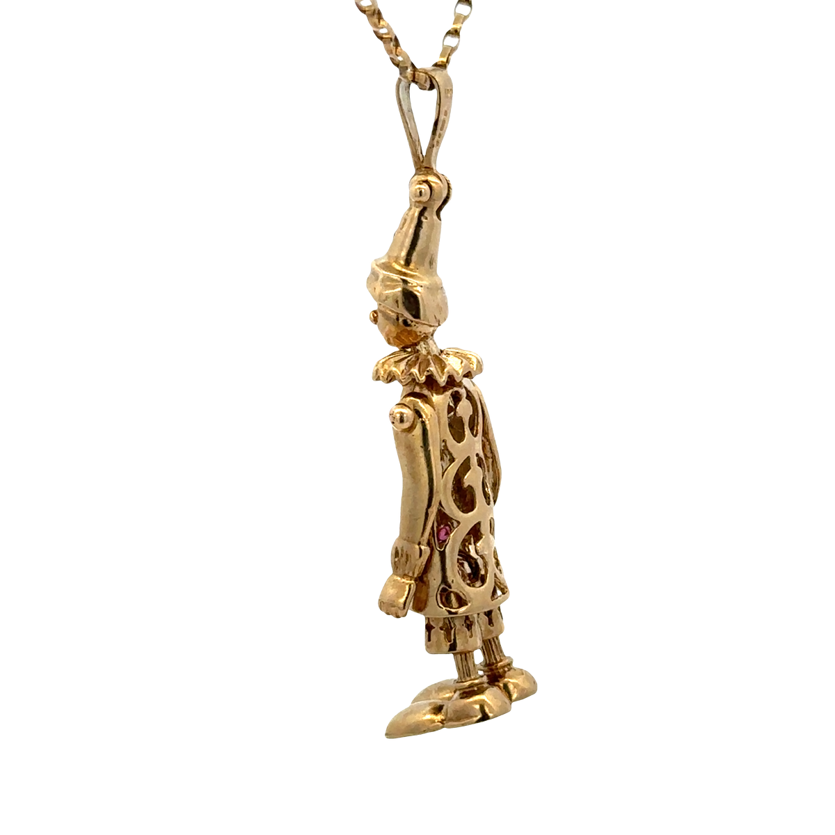 9ct yellow gold clown pendant 8.6g (sh25396l)