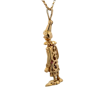 9ct yellow gold clown pendant 8.6g (sh25396l)