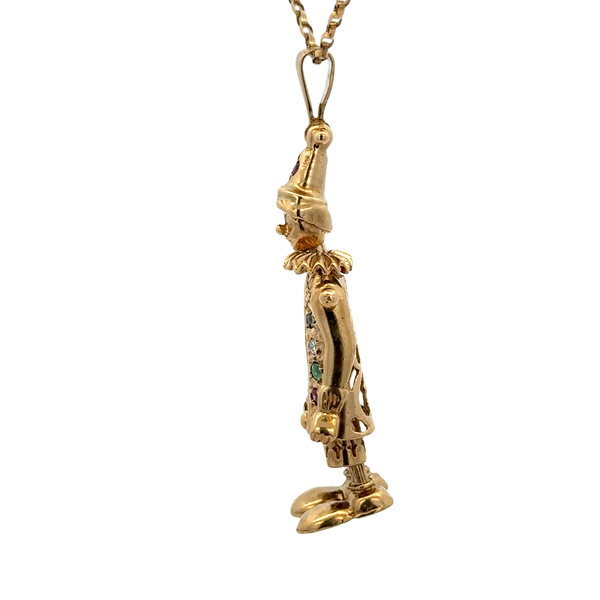 9ct yellow gold clown pendant 8.6g (sh25396l)