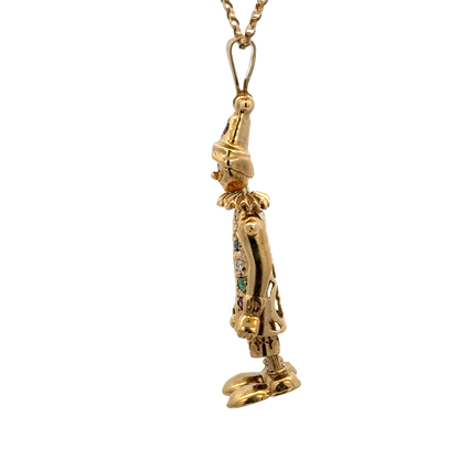 9ct yellow gold clown pendant 8.6g (sh25396l)