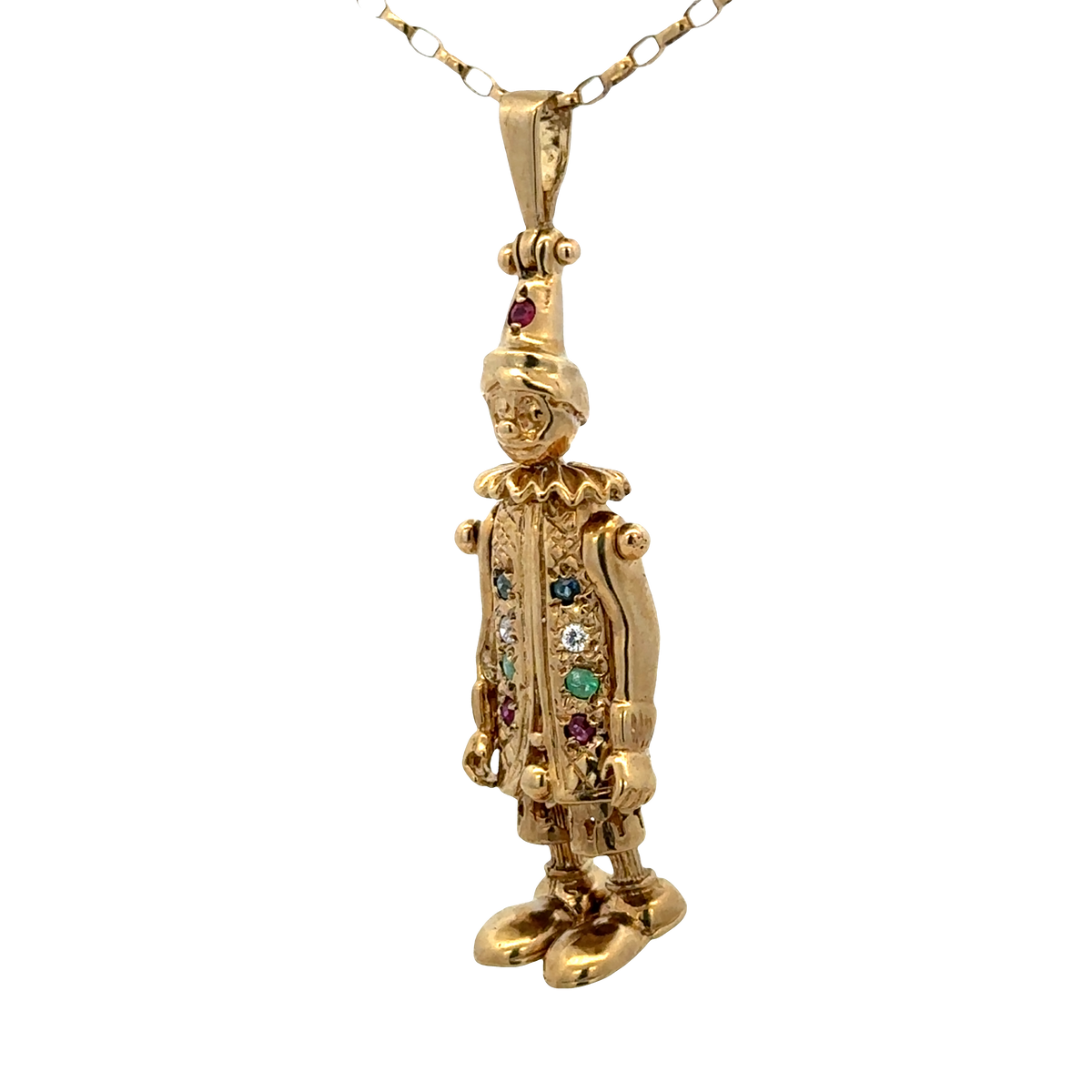 9ct yellow gold clown pendant 8.6g (sh25396l)