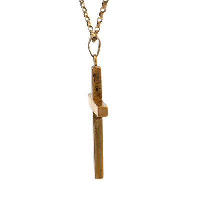 9ct yellow gold cross pendant 4.9g (sh27236b)
