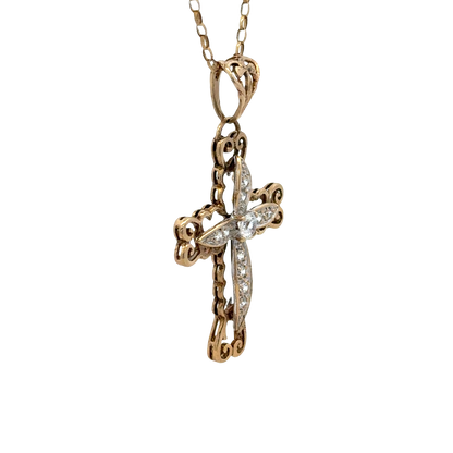 9ct yellow gold cross pendant 5.7g (BB2056B)