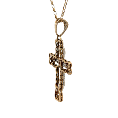 9ct yellow gold cross pendant 5.7g (BB2056B)