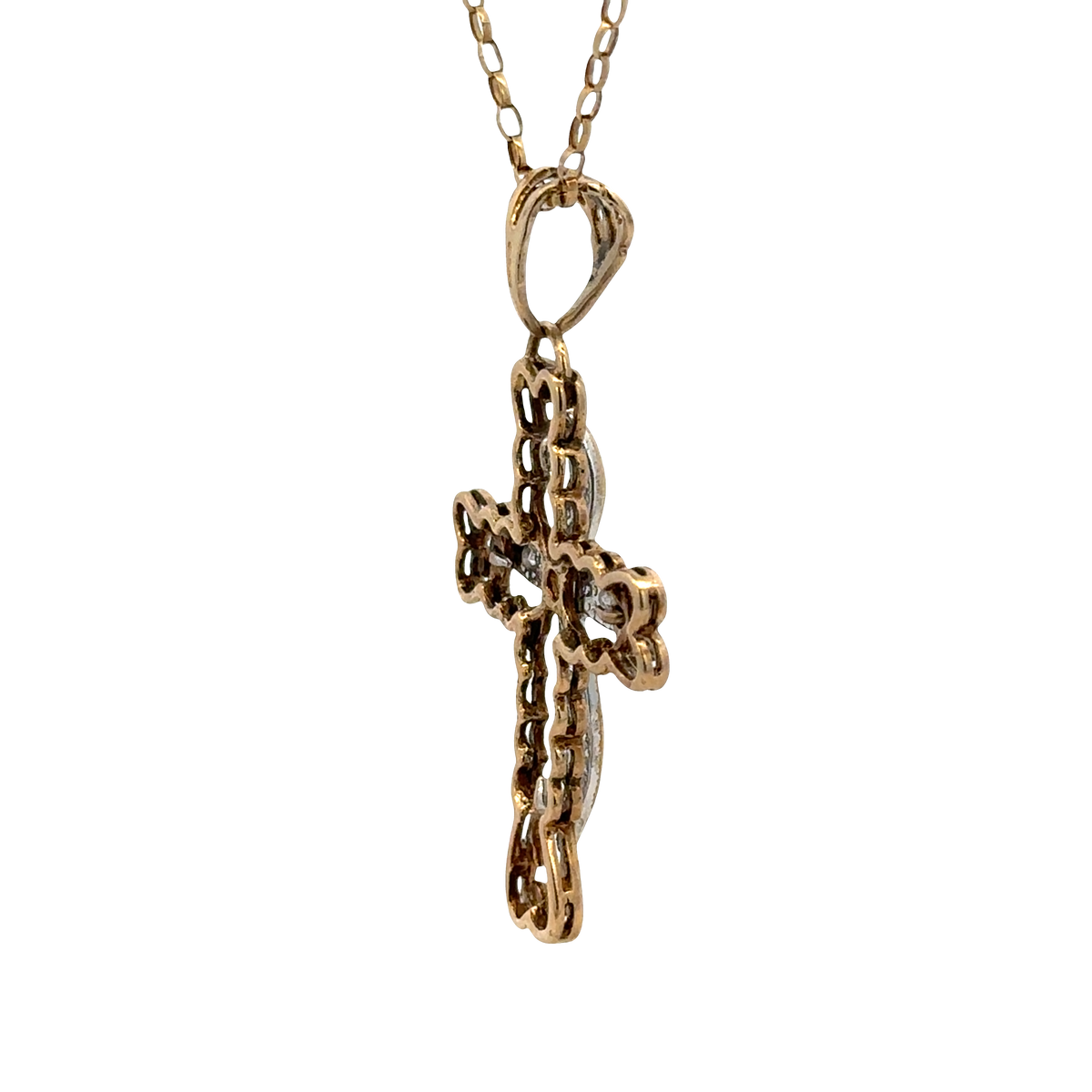 9ct yellow gold cross pendant 5.7g (BB2056B)