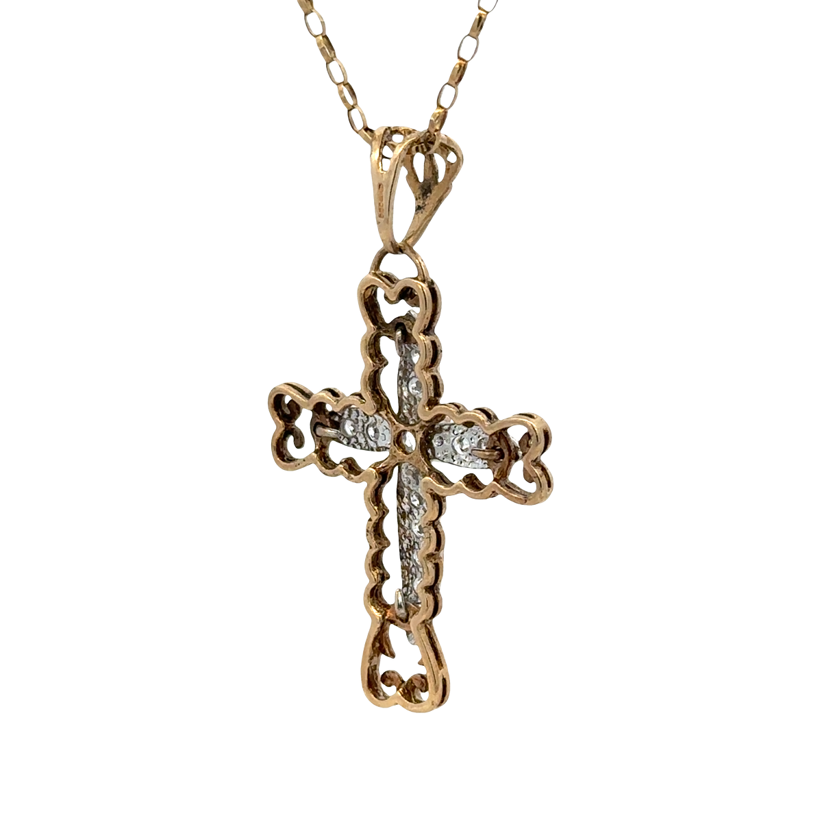9ct yellow gold cross pendant 5.7g (BB2056B)
