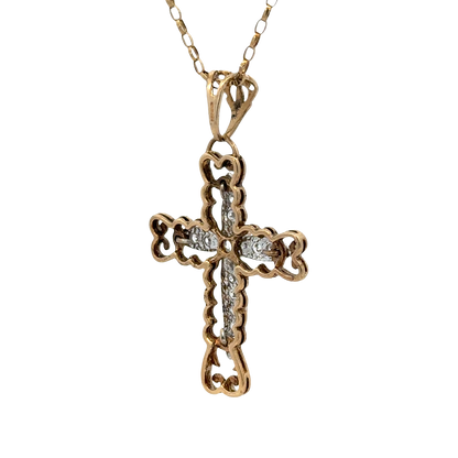 9ct yellow gold cross pendant 5.7g (BB2056B)