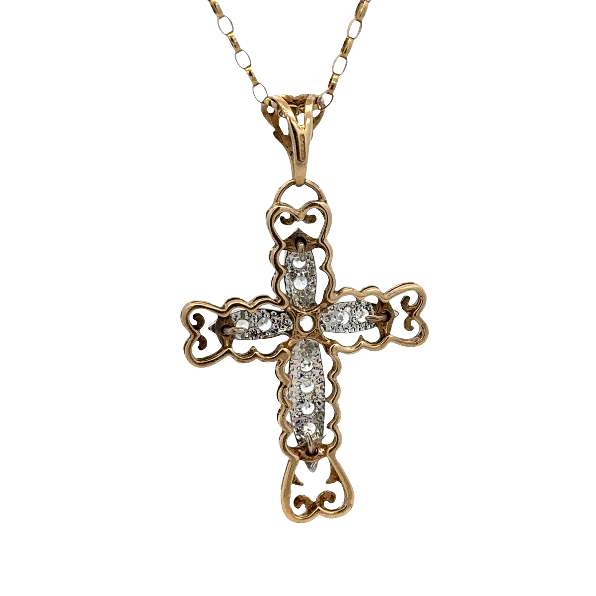 9ct yellow gold cross pendant 5.7g (BB2056B)