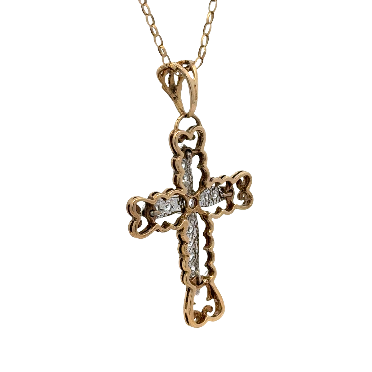 9ct yellow gold cross pendant 5.7g (BB2056B)