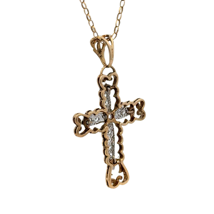 9ct yellow gold cross pendant 5.7g (BB2056B)